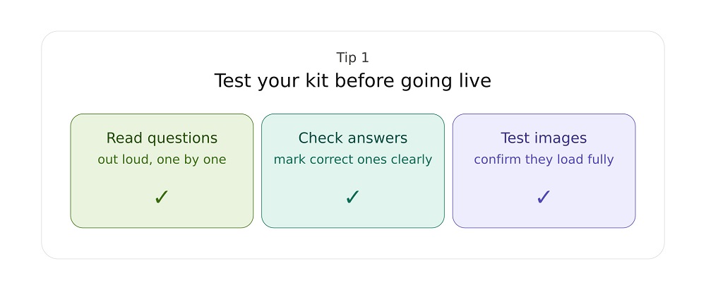 Test Your Kit Before You Go Live